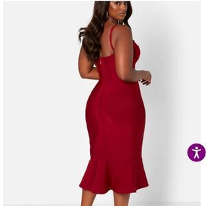 Rebdolls Femme and Fierce Peplum Bandage Midi Dress Size 4x NWT